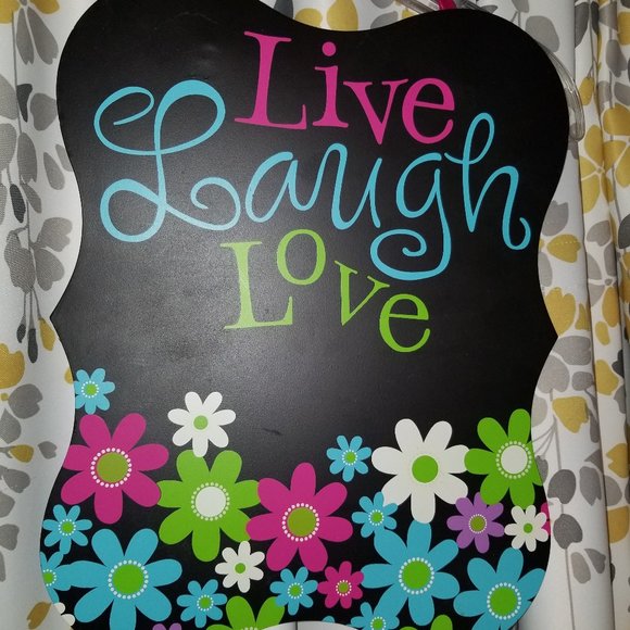 Black Metal Sign with bright pink ribbon to hang it with. - Picture 1 of 1